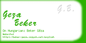 geza beker business card