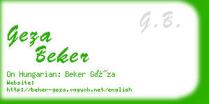 geza beker business card